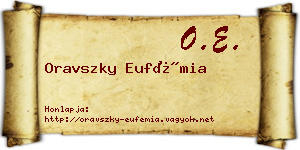 Oravszky Eufémia névjegykártya
